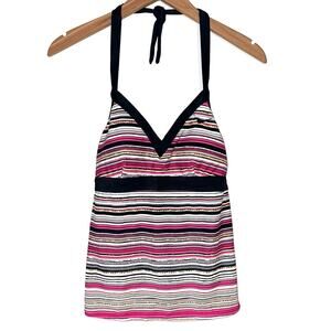 Nike Swim Striped V-Neck Tankini Swim Top Size 8